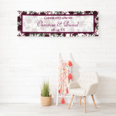 Maroon Rose Hochzeit Banner (Insitu)