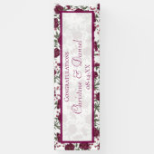 Maroon Rose Hochzeit Banner (Vertikal)