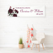 Maroon Rose Hochzeit Banner (Insitu)