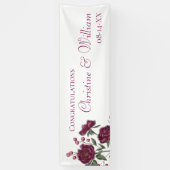 Maroon Rose Hochzeit Banner (Vertikal)