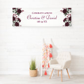 Maroon Rose Hochzeit Banner (Insitu)