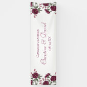 Maroon Rose Hochzeit Banner (Vertikal)