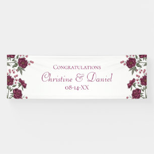 Maroon Rose Hochzeit Banner
