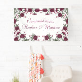Maroon Rose Hochzeit Banner (Insitu)