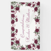 Maroon Rose Hochzeit Banner (Vertikal)