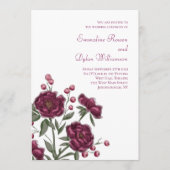 Maroon Rose Hochzeit Einladung (Vorderseite)