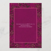 Maroon Rose Hochzeit Einladung (Rückseite)