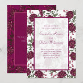 Maroon Rose Hochzeit Einladung (Vorne/Hinten)