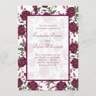 Maroon Rose Hochzeit Einladung
