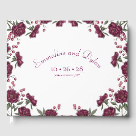 Maroon Rose Hochzeit Gästebuch