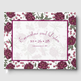 Maroon Rose Hochzeit Gästebuch