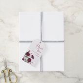 Maroon Rose Hochzeit Geschenkanhänger (Mit Garn)