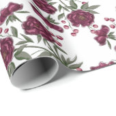 Maroon Rose Hochzeit Geschenkpapier (Rolleneckpunkt)