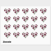 Maroon Rose Hochzeit Herz-Aufkleber (Blatt)
