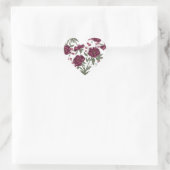 Maroon Rose Hochzeit Herz-Aufkleber (Tasche)