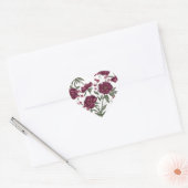 Maroon Rose Hochzeit Herz-Aufkleber (Umschlag)