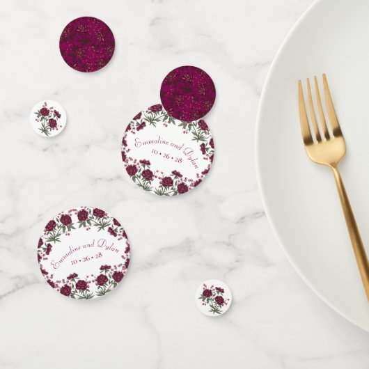 Maroon Rose Hochzeit Konfetti (Gruppe)