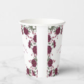 Maroon Rose Hochzeit Pappbecher (Rechts)