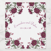 Maroon Rose Hochzeit Weinetikett (Einzelnes Label)