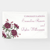 Maroon Rose Wedding Banner (Horizontal)