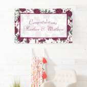 Maroon Rose Wedding Banner (Insitu)