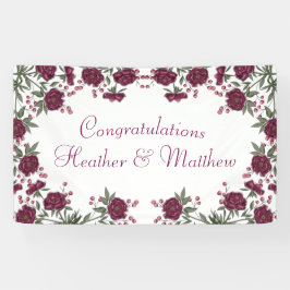 Maroon Rose Wedding Banner