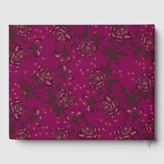 Maroon Rose Wedding Gästebuch (Rückseite)