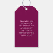 Maroon Rose Wedding Geschenkanhänger (Rückseite)