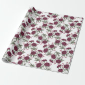 Maroon Rose Wedding Geschenkpapier (Ungerollt)