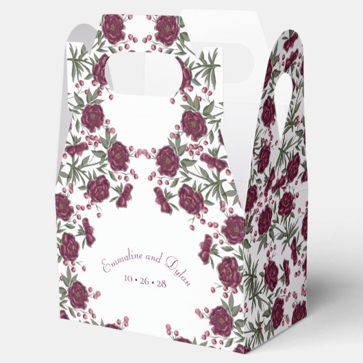 Maroon Rose Wedding Geschenkschachtel (Geöffnet)