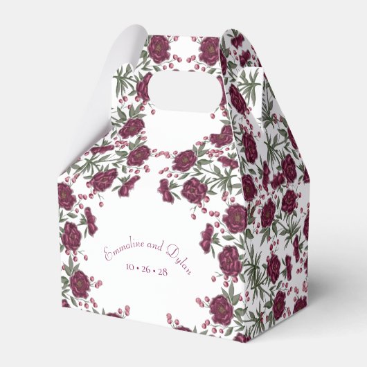 Maroon Rose Wedding Geschenkschachtel (Vorderseite)