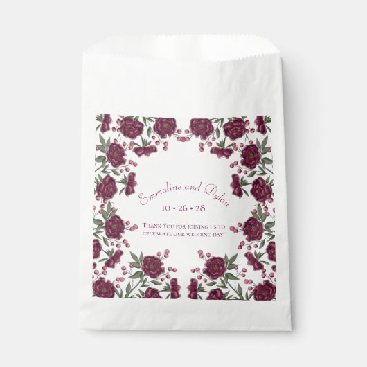 Maroon Rose Wedding Geschenktütchen (Vorderseite)