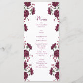 Maroon Rose Wedding Menus Menükarte (Vorderseite)