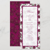 Maroon Rose Wedding Menus Menükarte (Vorne/Hinten)