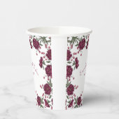 Maroon Rose Wedding Pappbecher (Links)