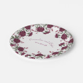Maroon Rose Wedding Pappteller (Schrägansicht)