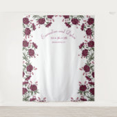 Maroon Rose Wedding Photo Backdrop Wandteppich (Vorderseite)