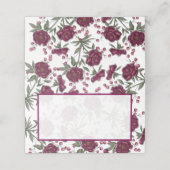 Maroon Rose Wedding Platzkarte (Außenseite Aufgefaltet)