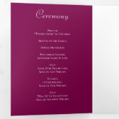 Maroon Rose Wedding Programs Dreifach-gefaltete Programmkarte (Innen Erste Seite)