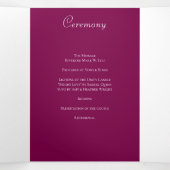 Maroon Rose Wedding Programs Dreifach-gefaltete Programmkarte (Innenseite Mitte)