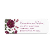 Maroon Rose Wedding Return Address Labels (Vorne)
