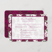 Maroon Rose Wedding RSVP Reply Einladung (Vorne/Hinten)