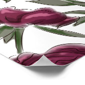 Maroon Rose Wedding Seating Chart Poster (Ecke)