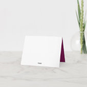 Maroon Rose Wedding Thank You Note Card Einladung (Rückseite)