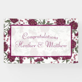 Maroon-Rosen-Hochzeit Banner