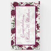 Maroon-Rosen-Hochzeit Banner (Vertikal)