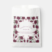 Maroon-Rosen-Hochzeit Geschenktütchen (Vorderseite)