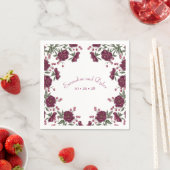 Maroon-Rosen-Hochzeit Serviette (Beispiel)