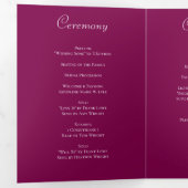 Maroon-Rosen-Hochzeitsprogramme Dreifach-gefaltete Programmkarte (Innen Erste Seite)