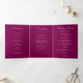 Maroon-Rosen-Hochzeitsprogramme Dreifach-gefaltete Programmkarte (Innenseite)